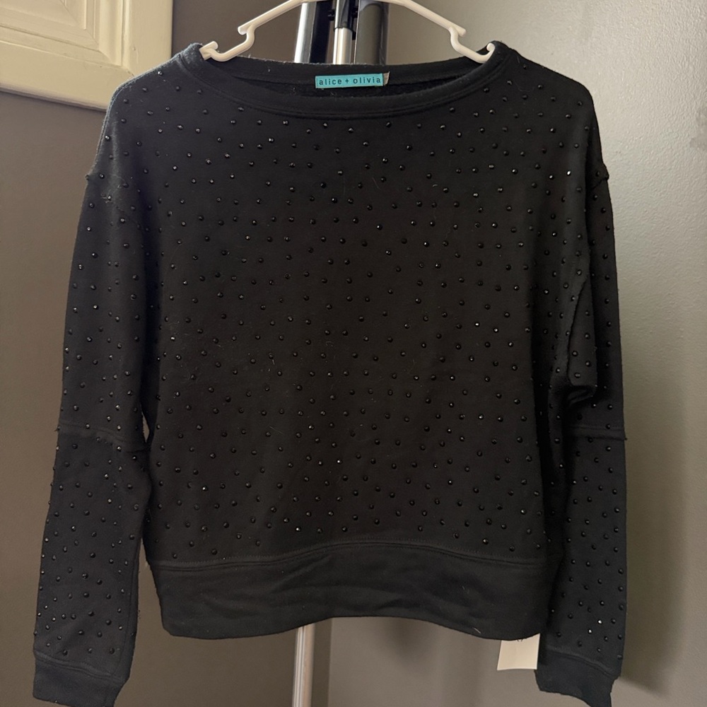 Alice + Olivia Black Textured Top